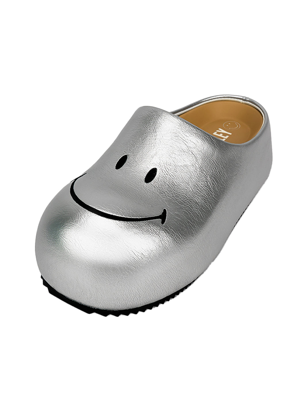 Silver Chunky Slip-On Mule Sandals
