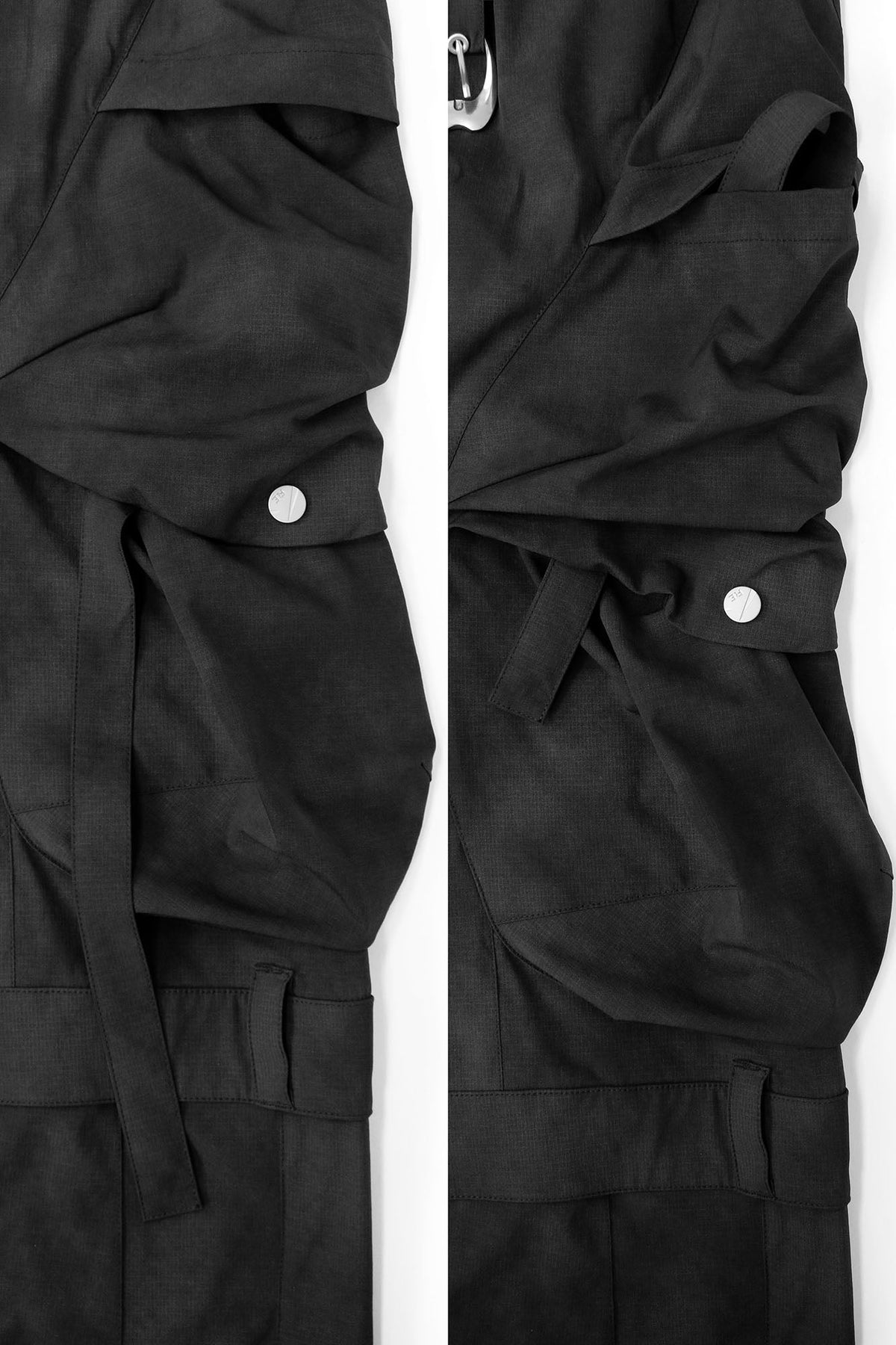 RELABEL Detachable Ruched Inverted Waist Cargo Pants