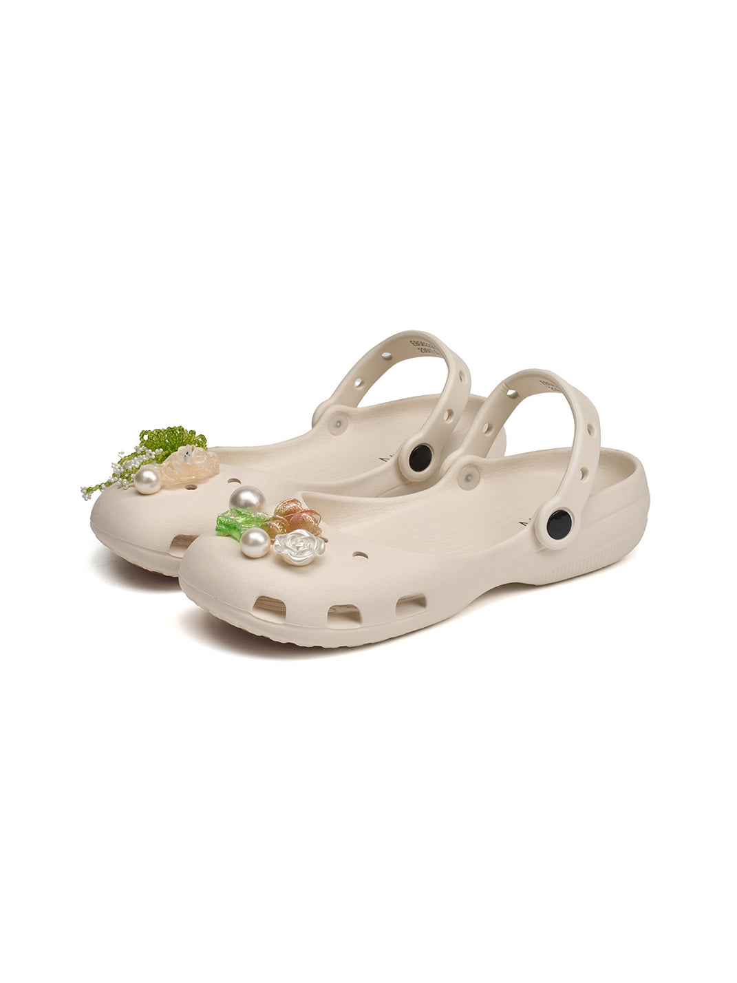 Mary Jane Style Breathable Slide Sandals-Beige