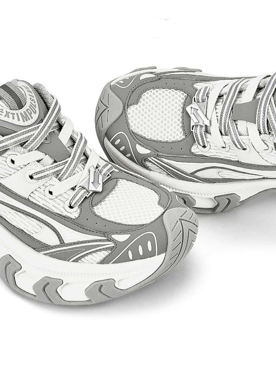 Gray-Teal Papillon Platform Sneakers