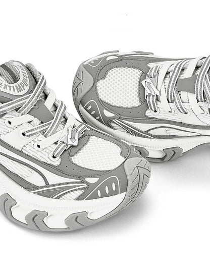 Gray-Teal Papillon Platform Sneakers