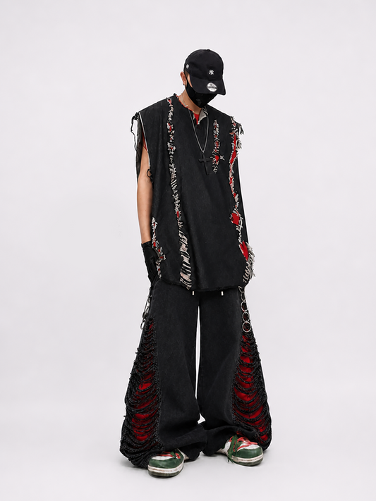 UUCSCC Retro Distressed Wide-Leg Jeans
