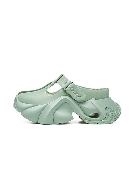 Black Platform Closed-Toe Slides