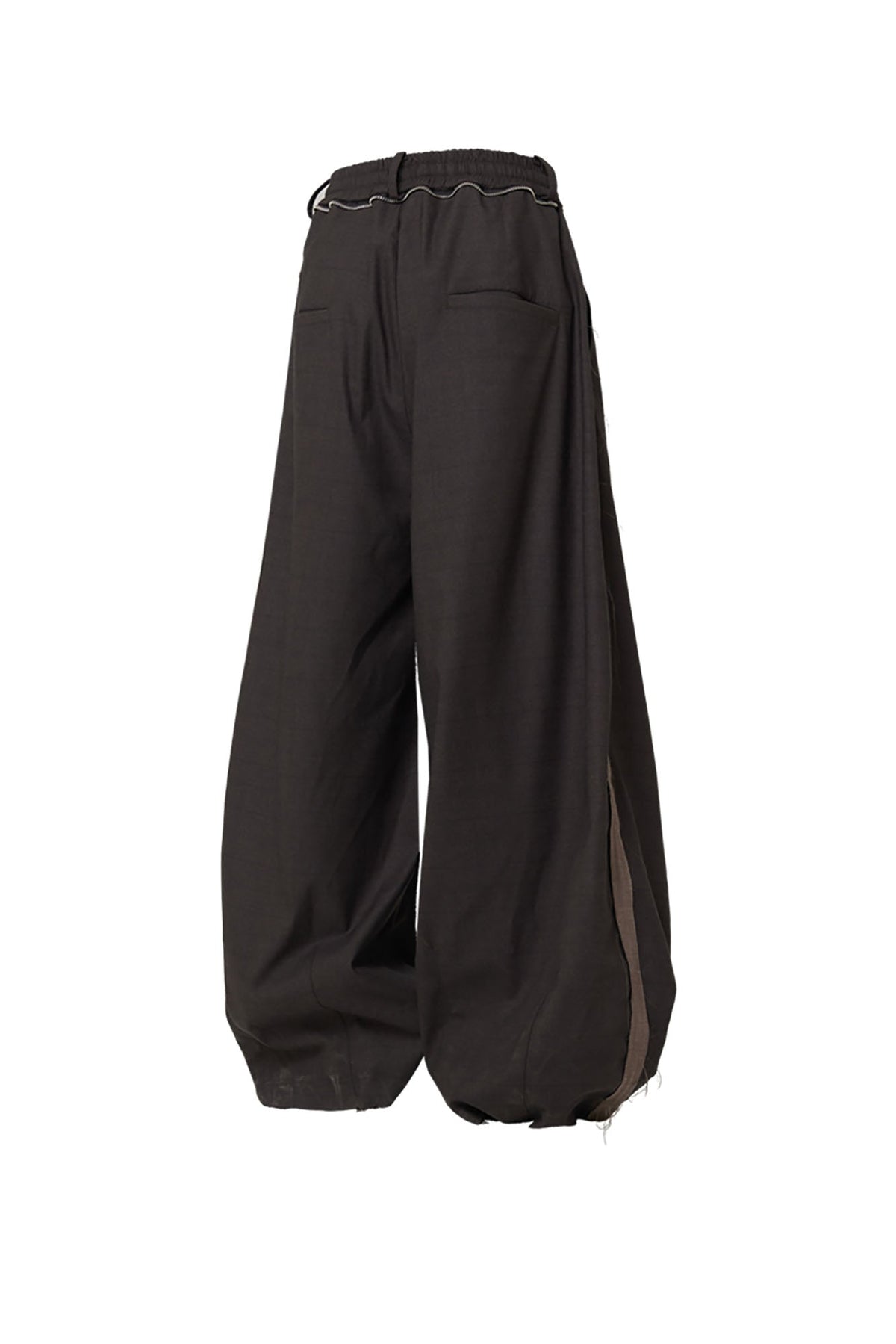 RELABEL Pleated Wide-Leg Drawstring Trousers Brown