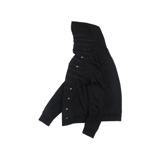 WHISTLEHUNTER Military Tape-Trim Hooded Cardigan