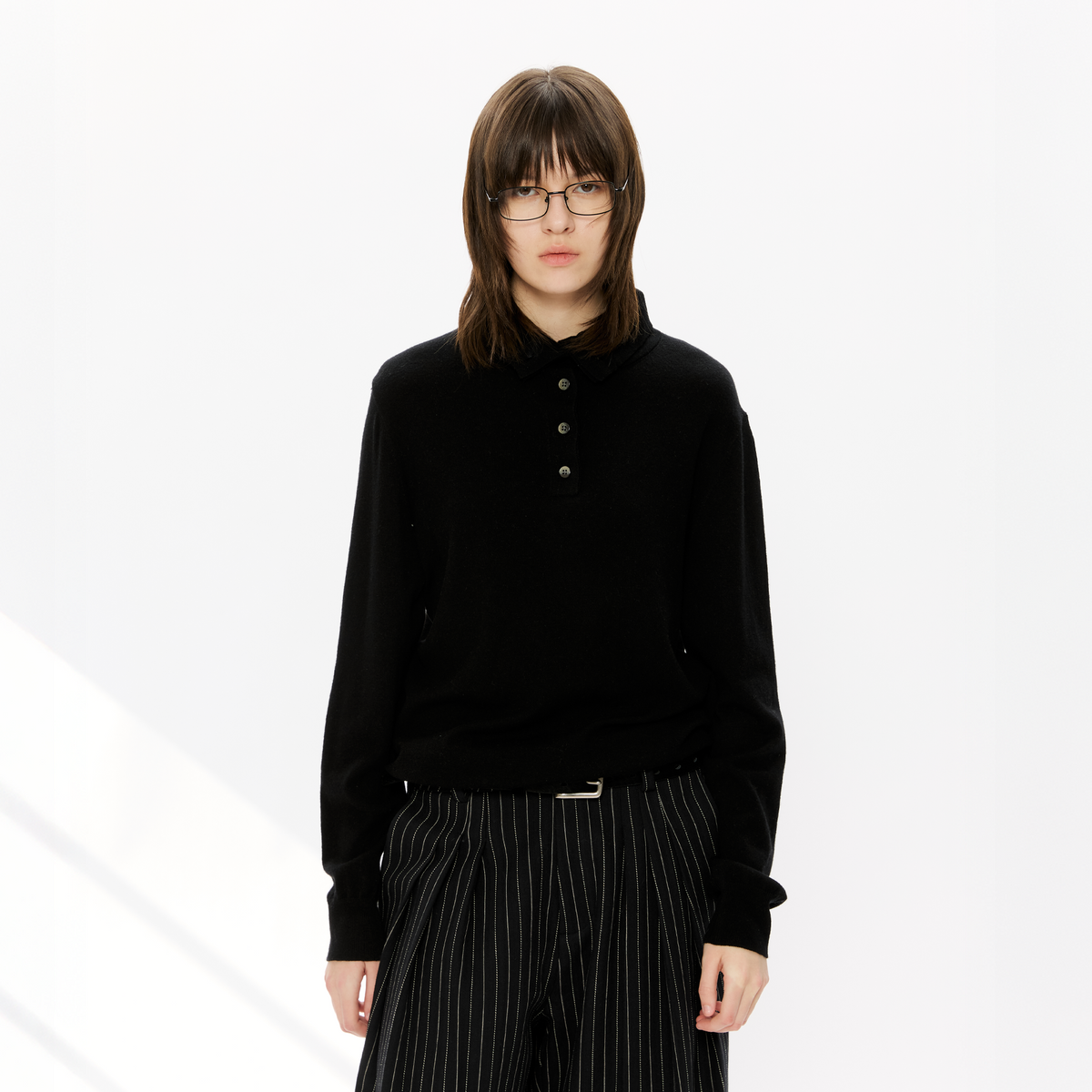 KREATE Double-Collar Wool-Blend Knit Polo