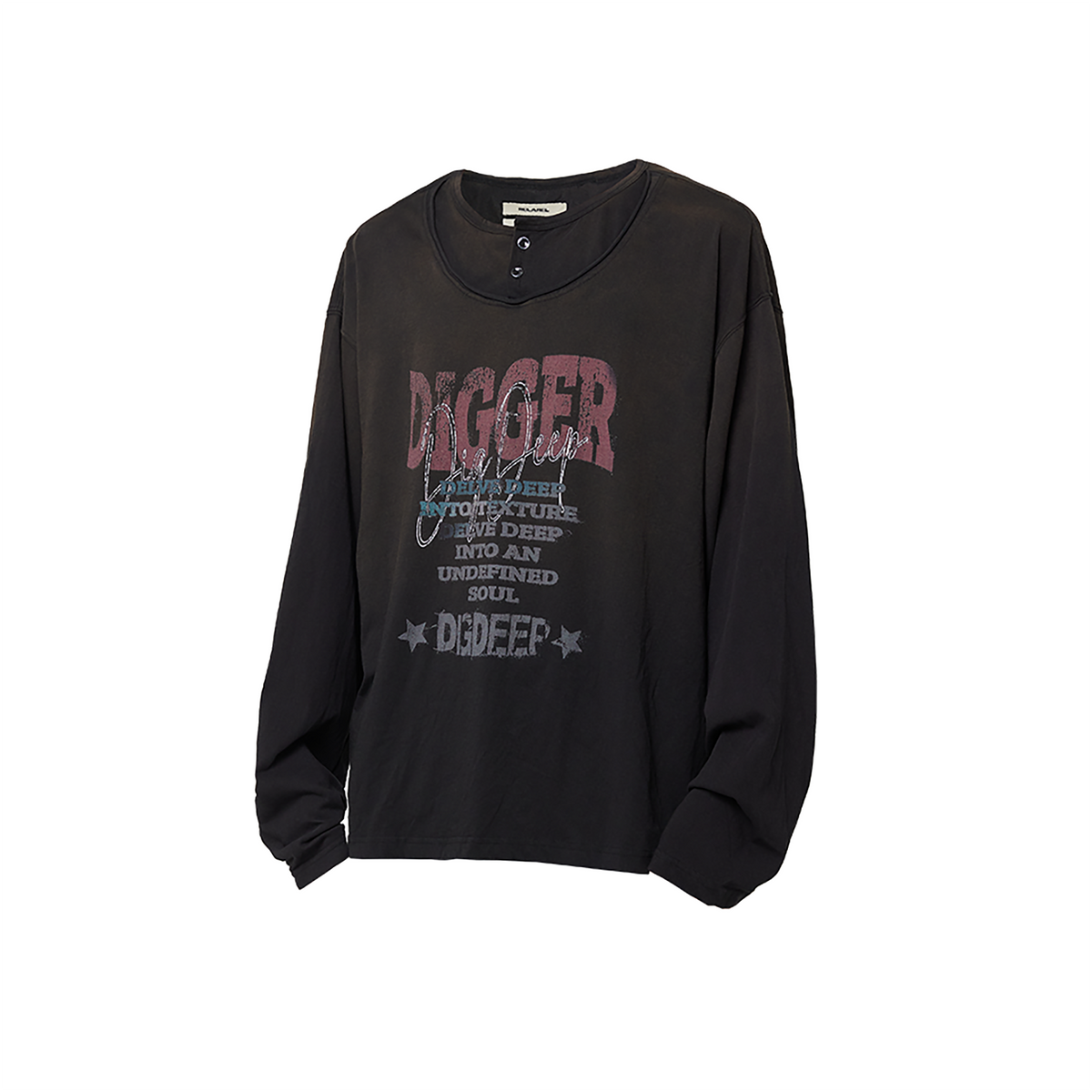RELABEL Distressed Graphic Long-Sleeve Tee
