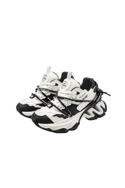 Black Impulse Layered Dad Sneakers
