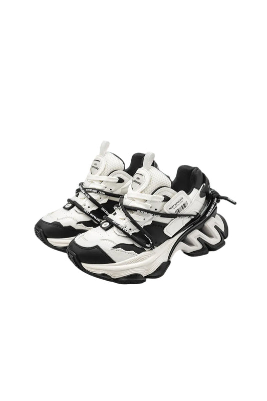 Black Impulse Layered Dad Sneakers