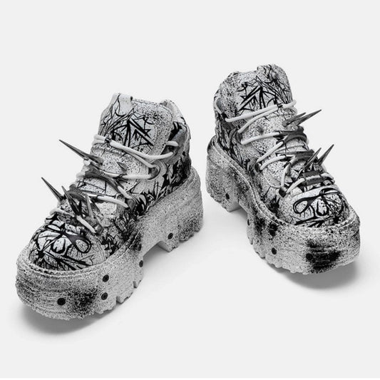 Monotone Wide Blade High Grade Platform Sneakers  HL3123