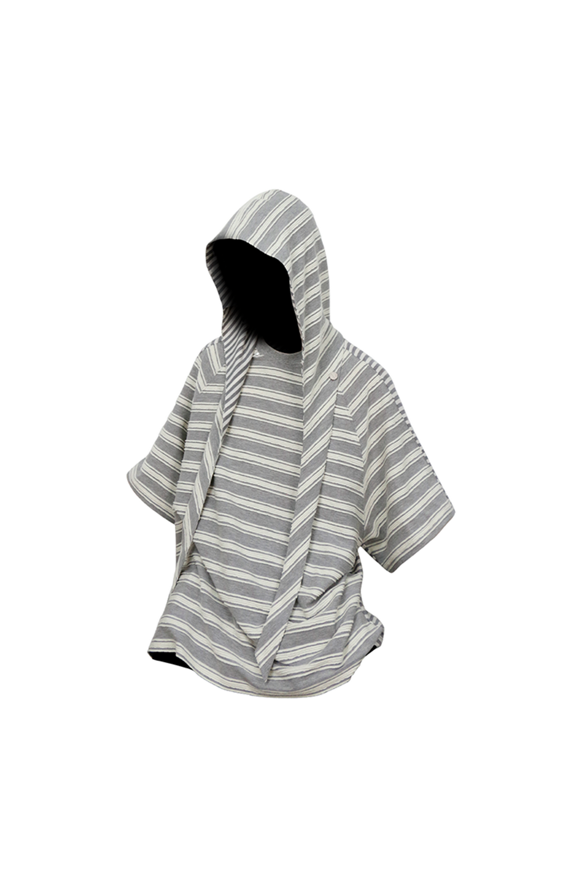 RELABEL Striped Wool-Blend Detachable Hood Tee