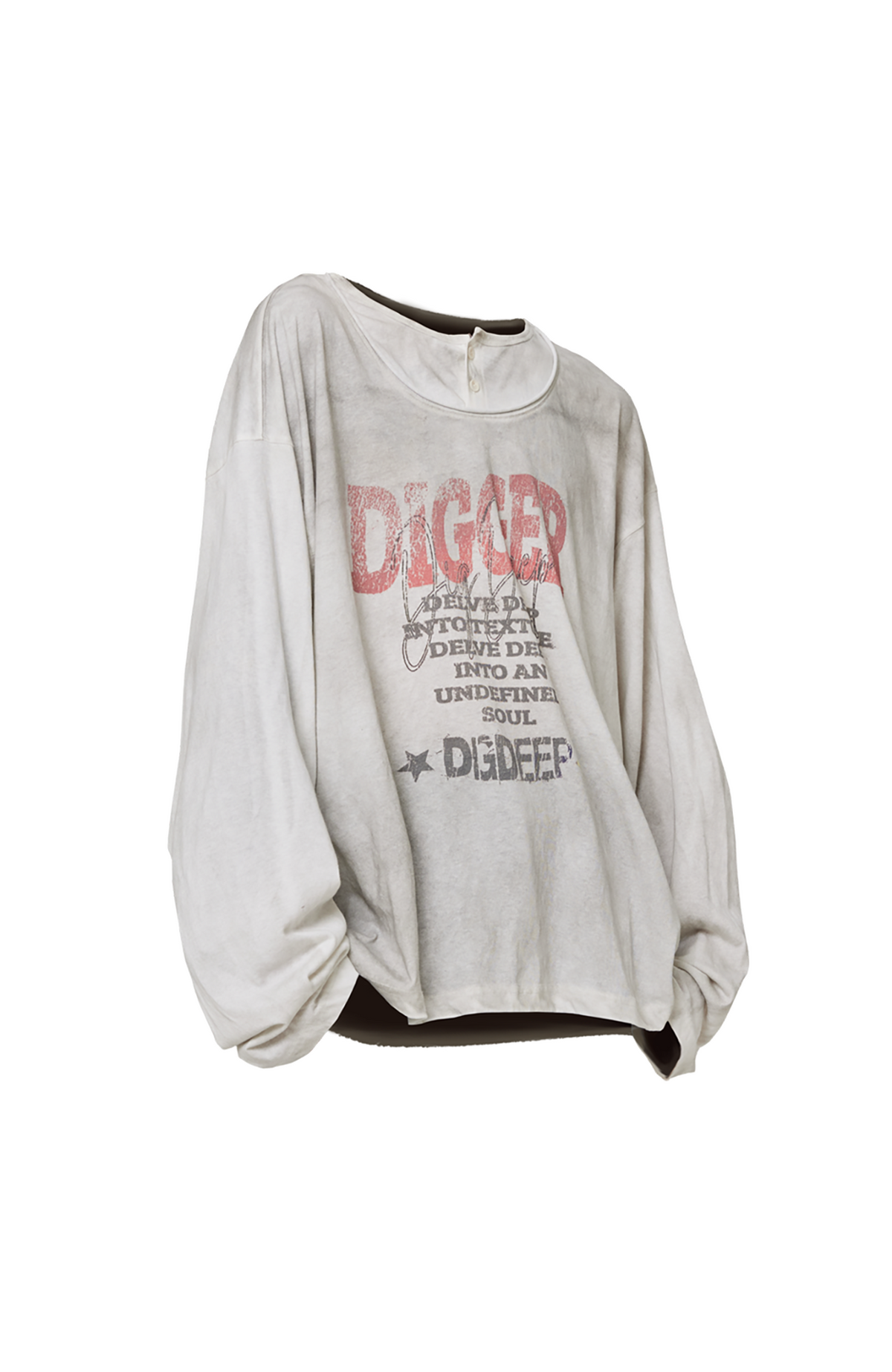 RELABEL Distressed Graphic Long-Sleeve Tee