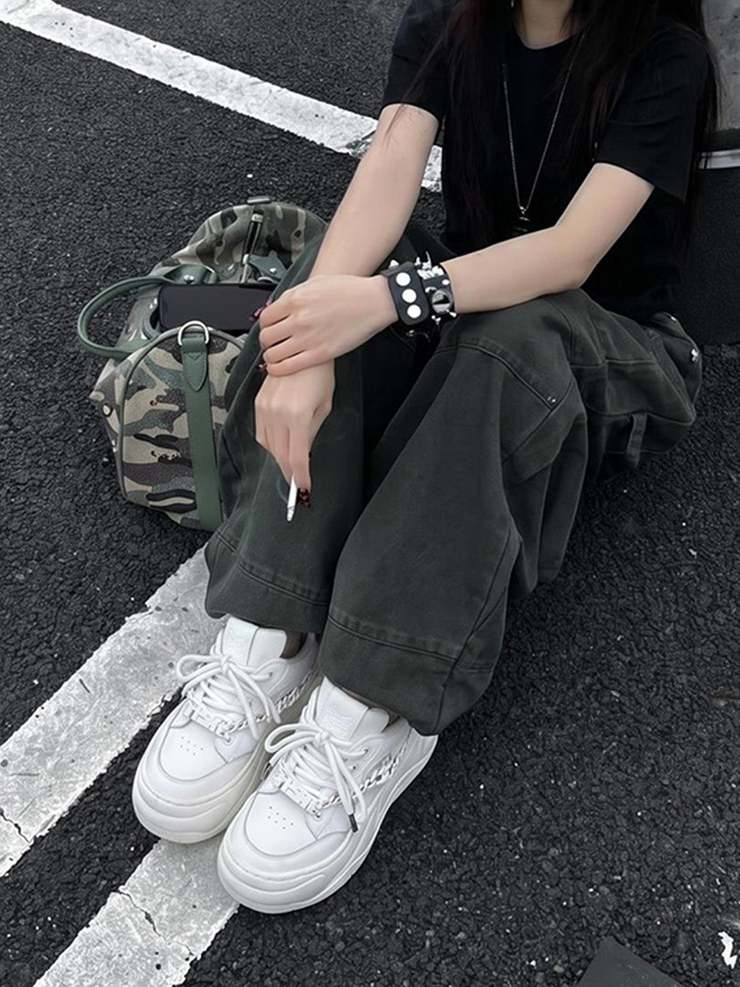 Black WiFi 2.0 Detachable Chain Chunky Sneakers