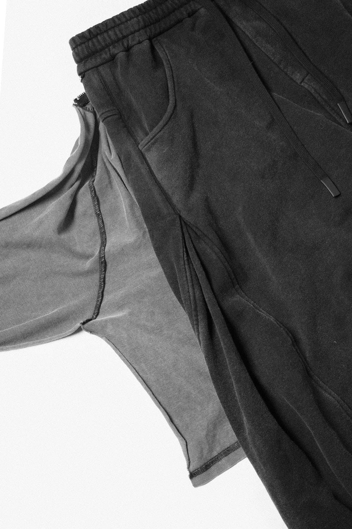 RELABEL Detachable Back Flap Draped Balloon Pants Gray