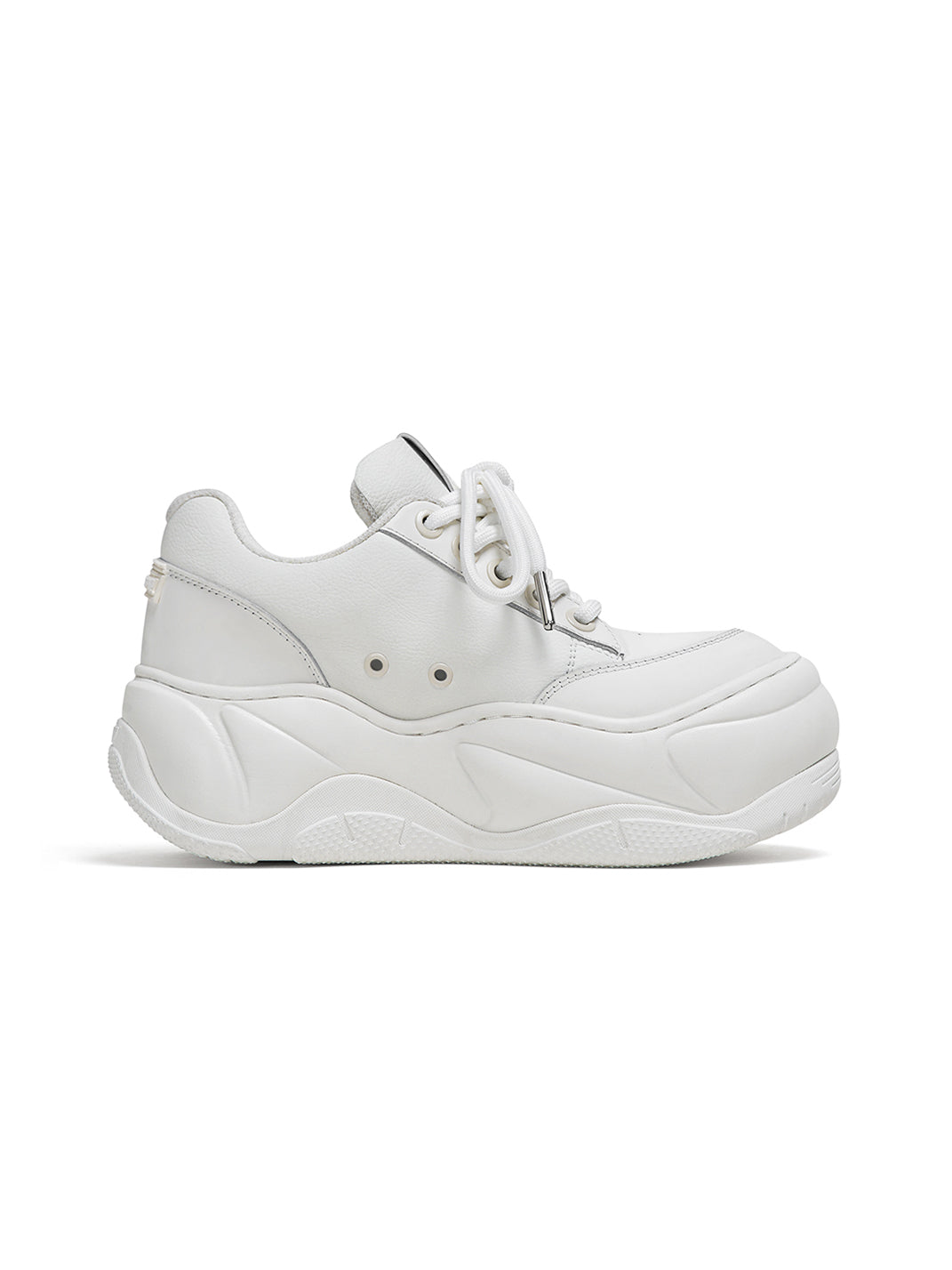 White WiFi 2.0 Wave Leather Platform Sneakers