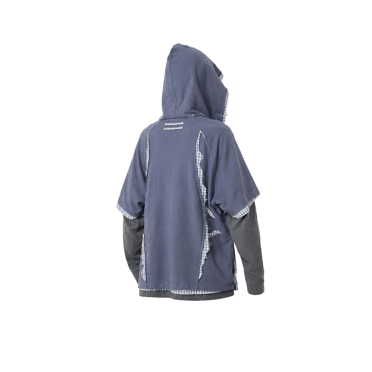 RELABEL Detachable Snood Hood Spliced Long-Sleeve Tee