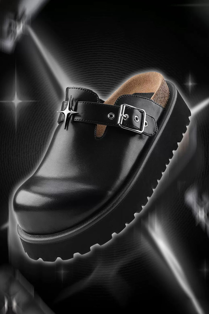 Chunky Star Buckle Clog Sandals - EU Only