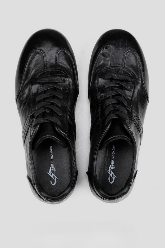 Washed Horsehide Trainer Sneakers