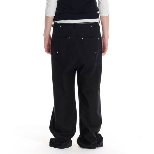 WHISTLEHUNTER Distressed Rivet Straight-Leg Pants
