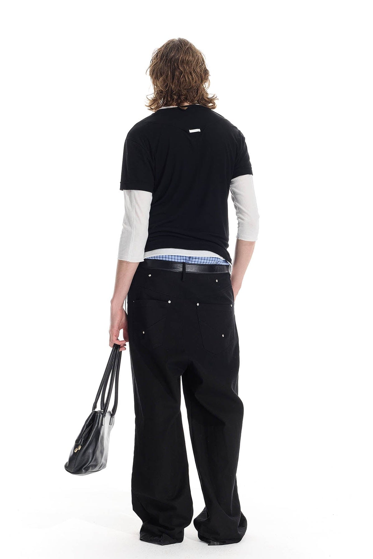 WHISTLEHUNTER Distressed Rivet Straight-Leg Pants