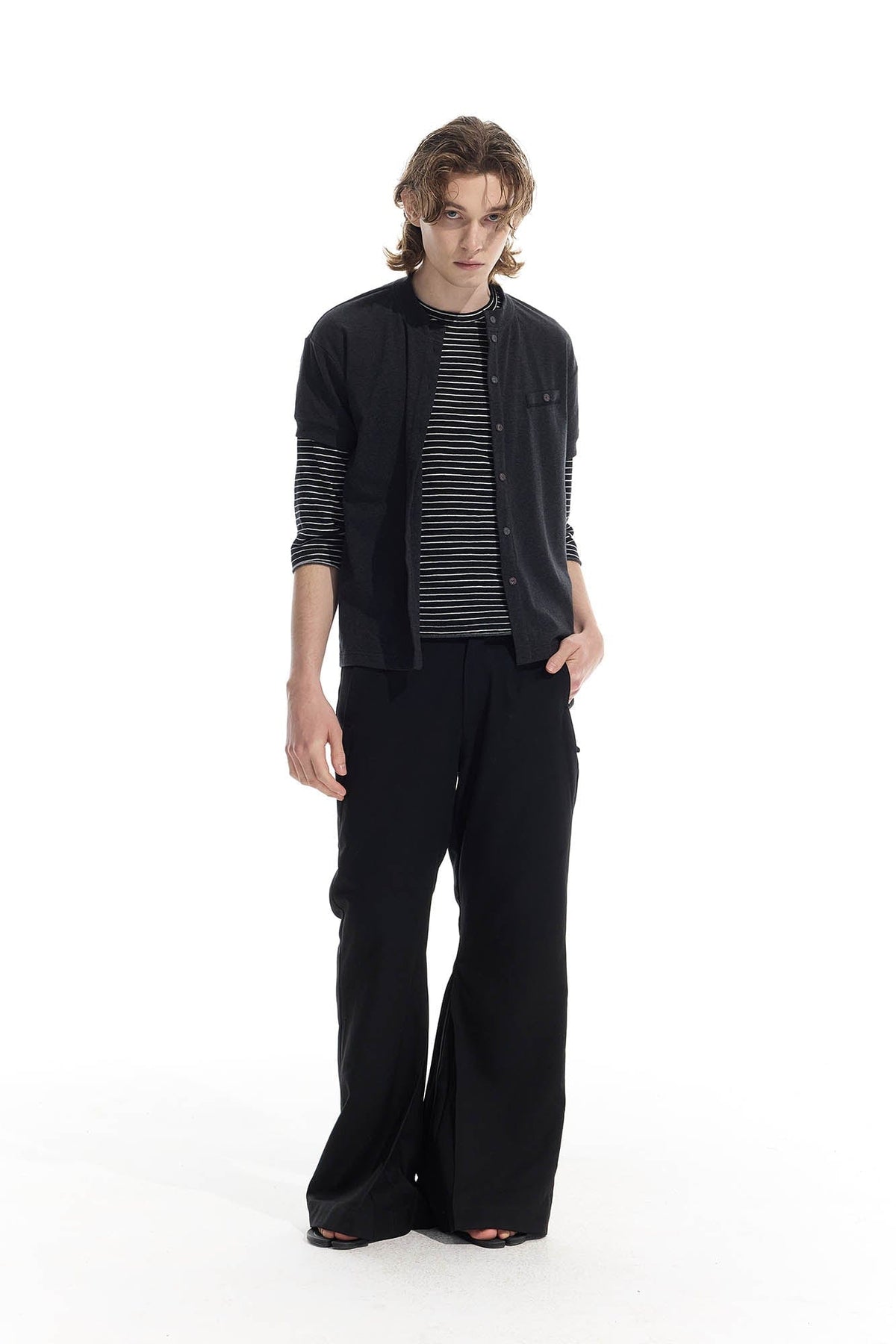 WHISTLEHUNTER Essential Wool-Blended Pocket Short-Sleeve Cardigan