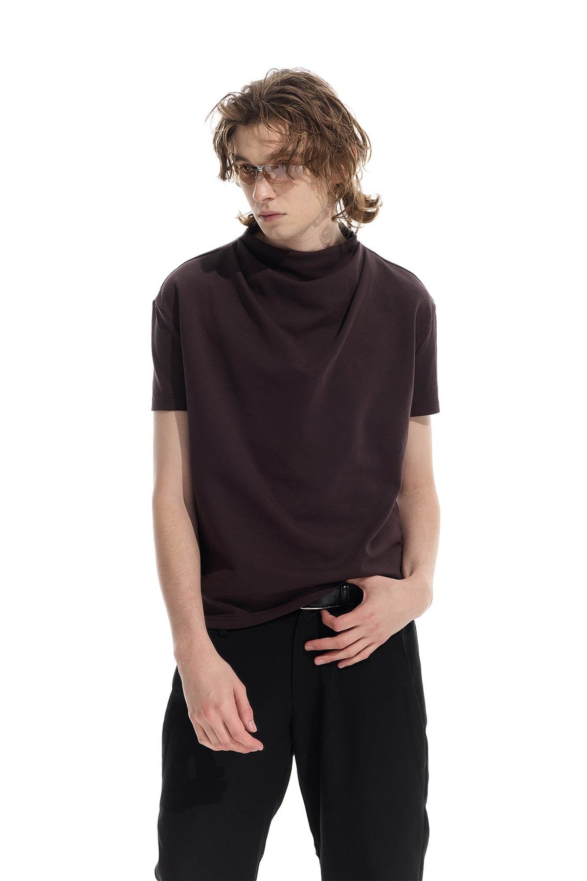WHISTLEHUNTER Essential Crinkled Mock T-Shirt