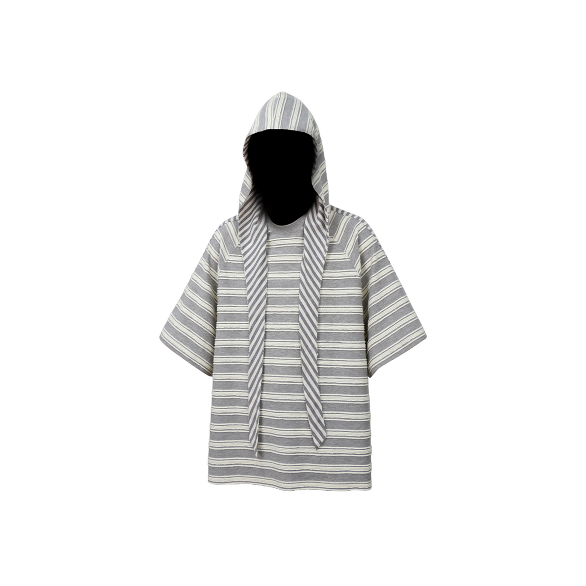 RELABEL Striped Wool-Blend Detachable Hood Tee