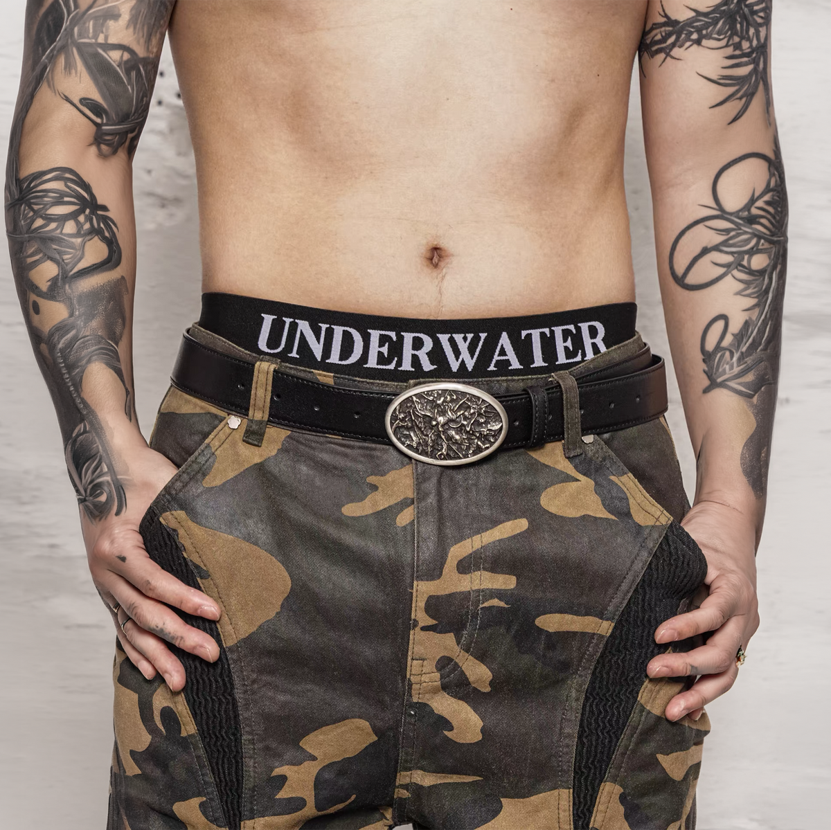UNDERWATER Lucifer Buckle Calf Leather Belt