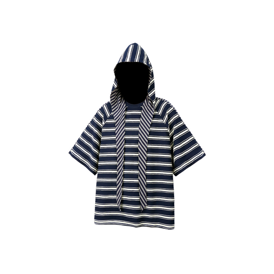 RELABEL Striped Wool-Blend Detachable Hood Tee