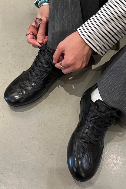 Washed Horsehide Trainer Sneakers