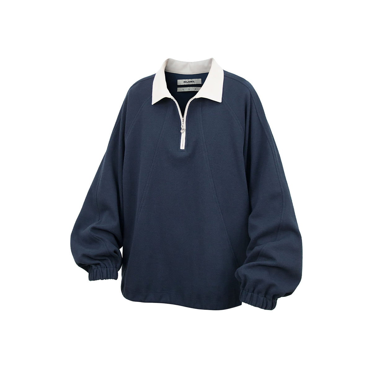 RELABEL Raglan Drawstring-Hem Polo Sweatshirt