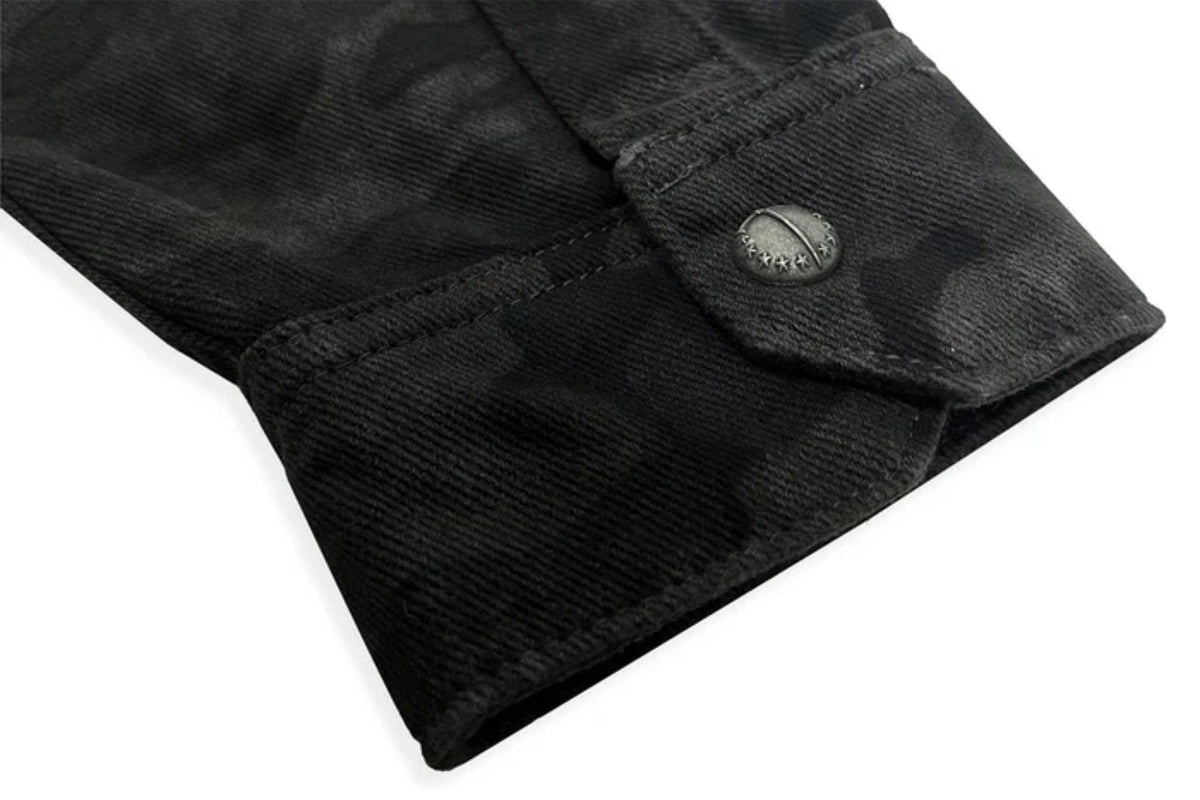 TECNINEGROUP Detachable Hood Star-Rivet Camo Jacket