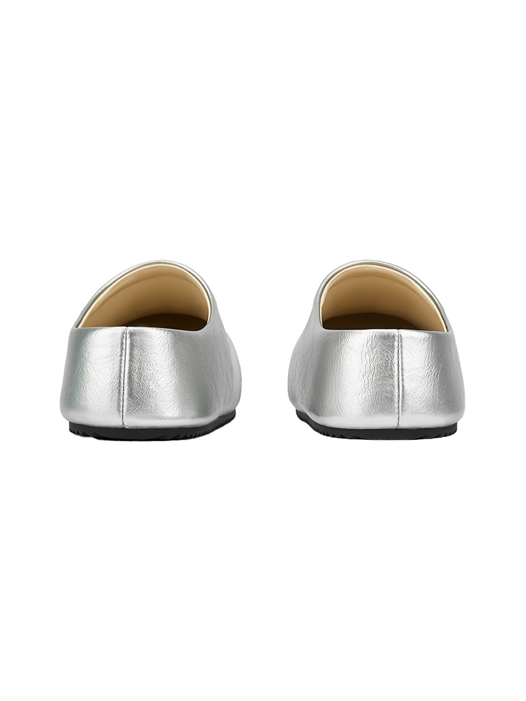 Silver Chunky Slip-On Mule Sandals