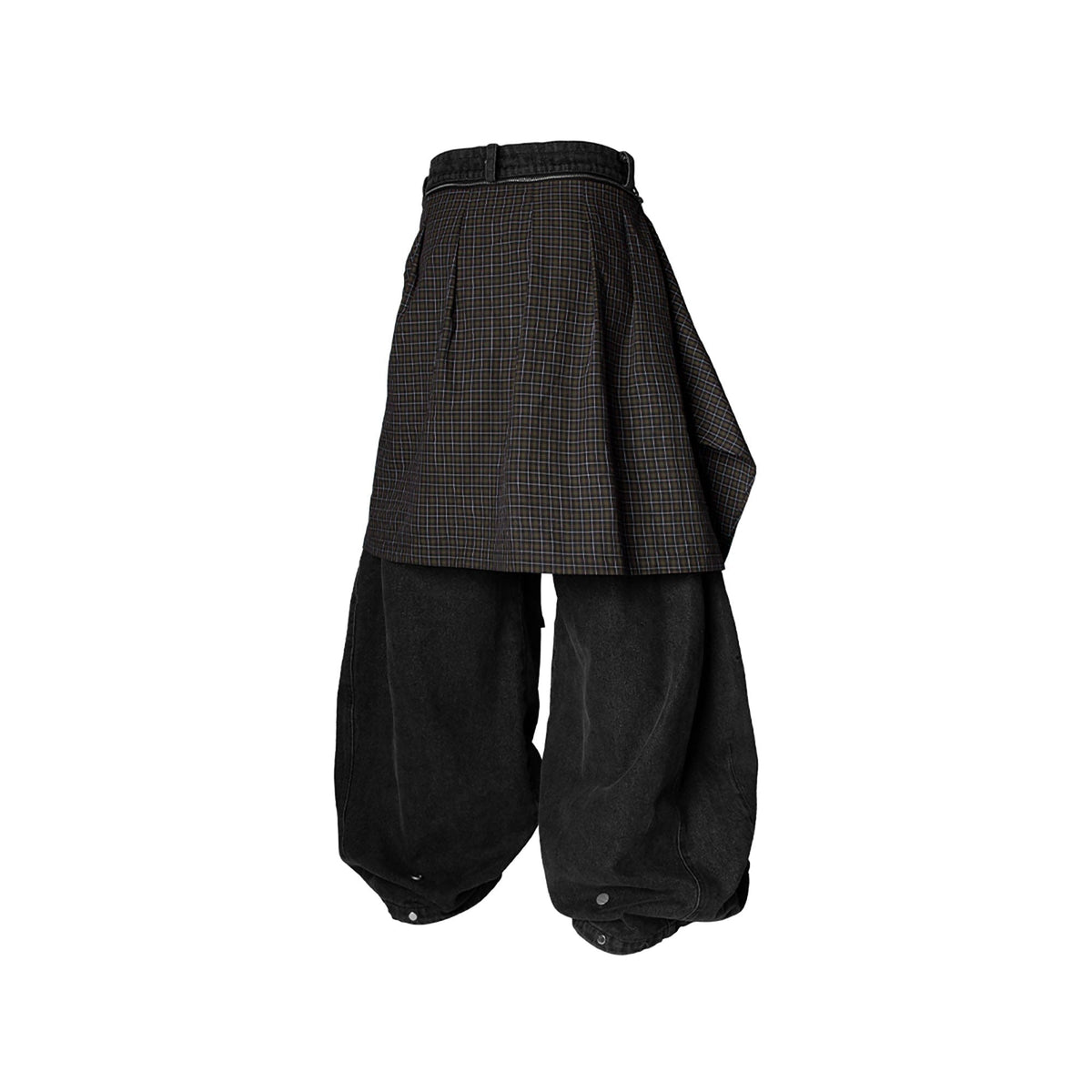 RELABEL Detachable Drape Drawstring Baggy Jeans Black