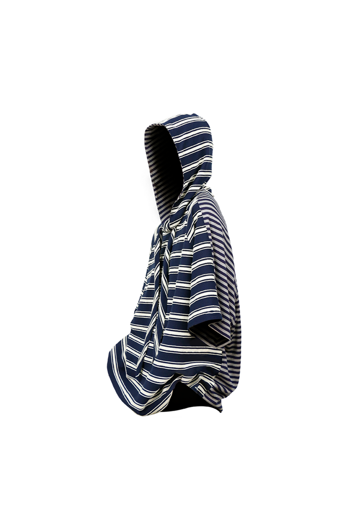 RELABEL Striped Wool-Blend Detachable Hood Tee