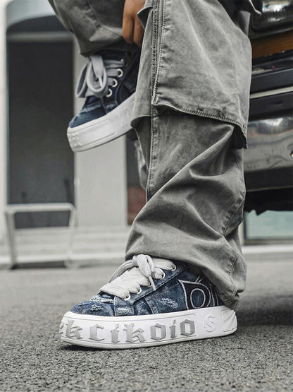 Ripped Denim OWL Skate Sneakers