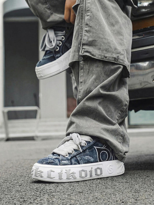 Ripped Denim OWL Skate Sneakers