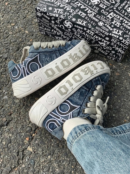 Ripped Denim OWL Skate Sneakers