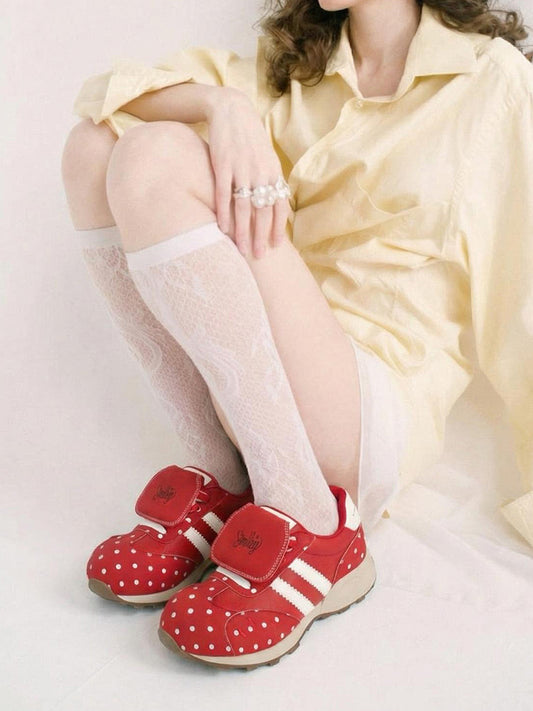 Black Mushroom Polka-Dot Casual Sneakers
