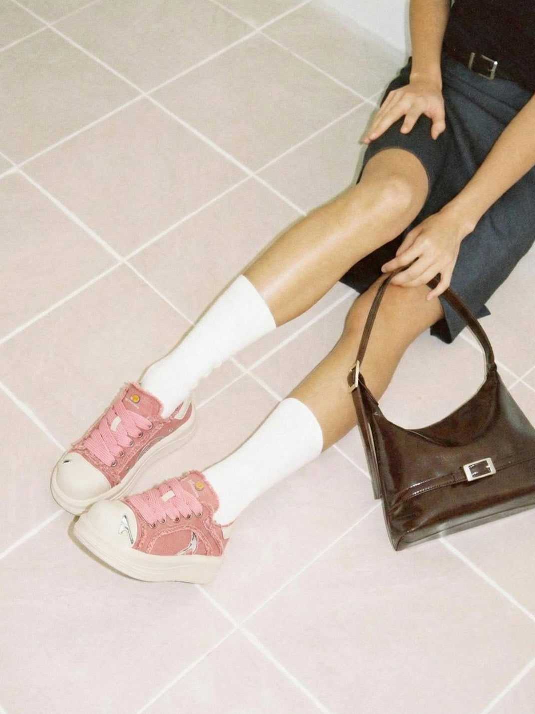 Pink Beluga Platform Skate Sneakers
