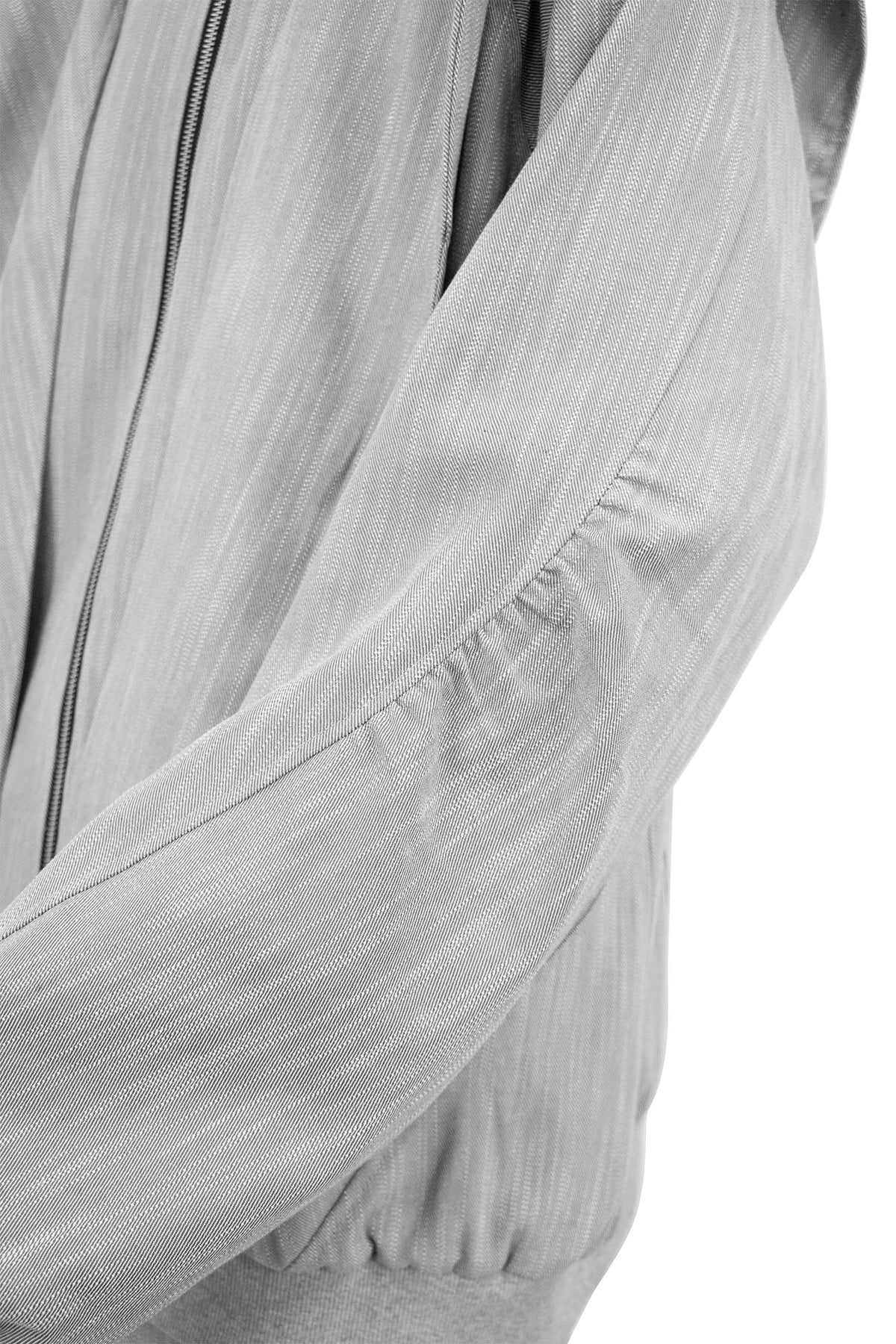 RELABEL Detachable Hood Crinkled Oversized Jacket Gray