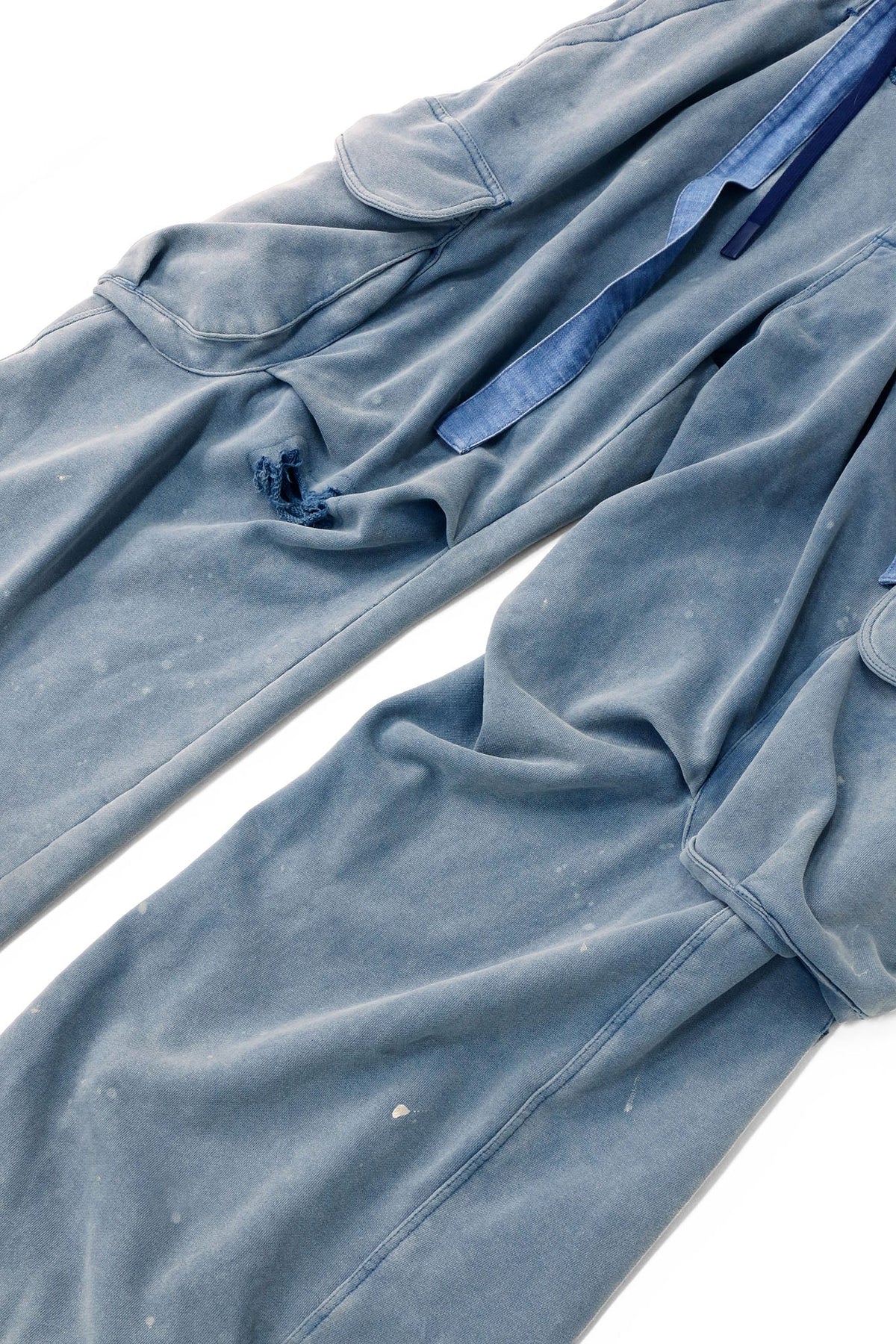 RELABEL Distressed Splatter Double-Waist Cargo Pants