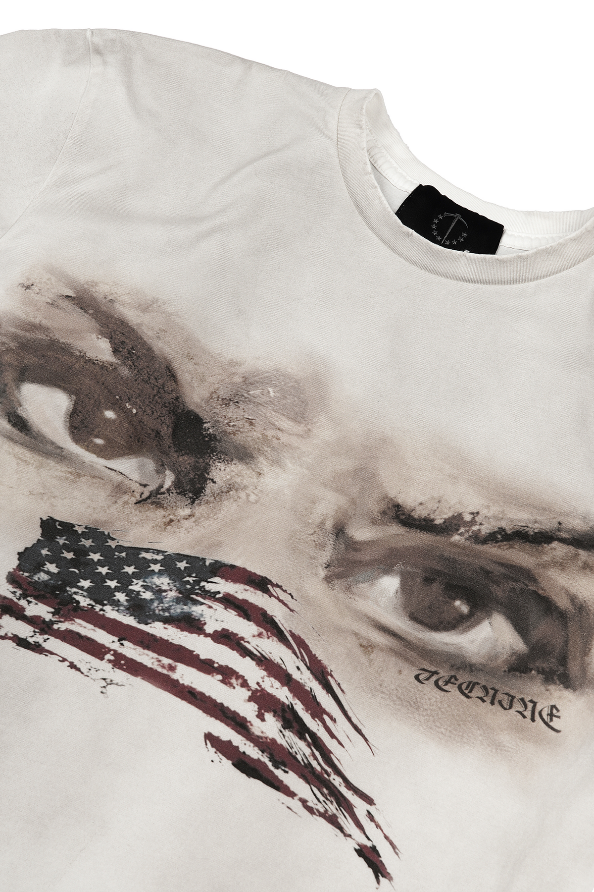 TECNINEGROUP Washed Distressed Eye Graphic T-Shirt