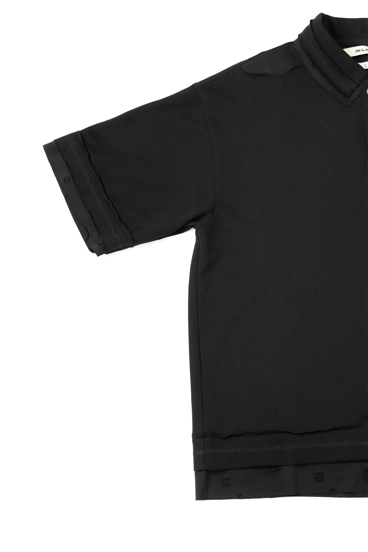 RELABEL Spliced Embroidered Polo Shirt
