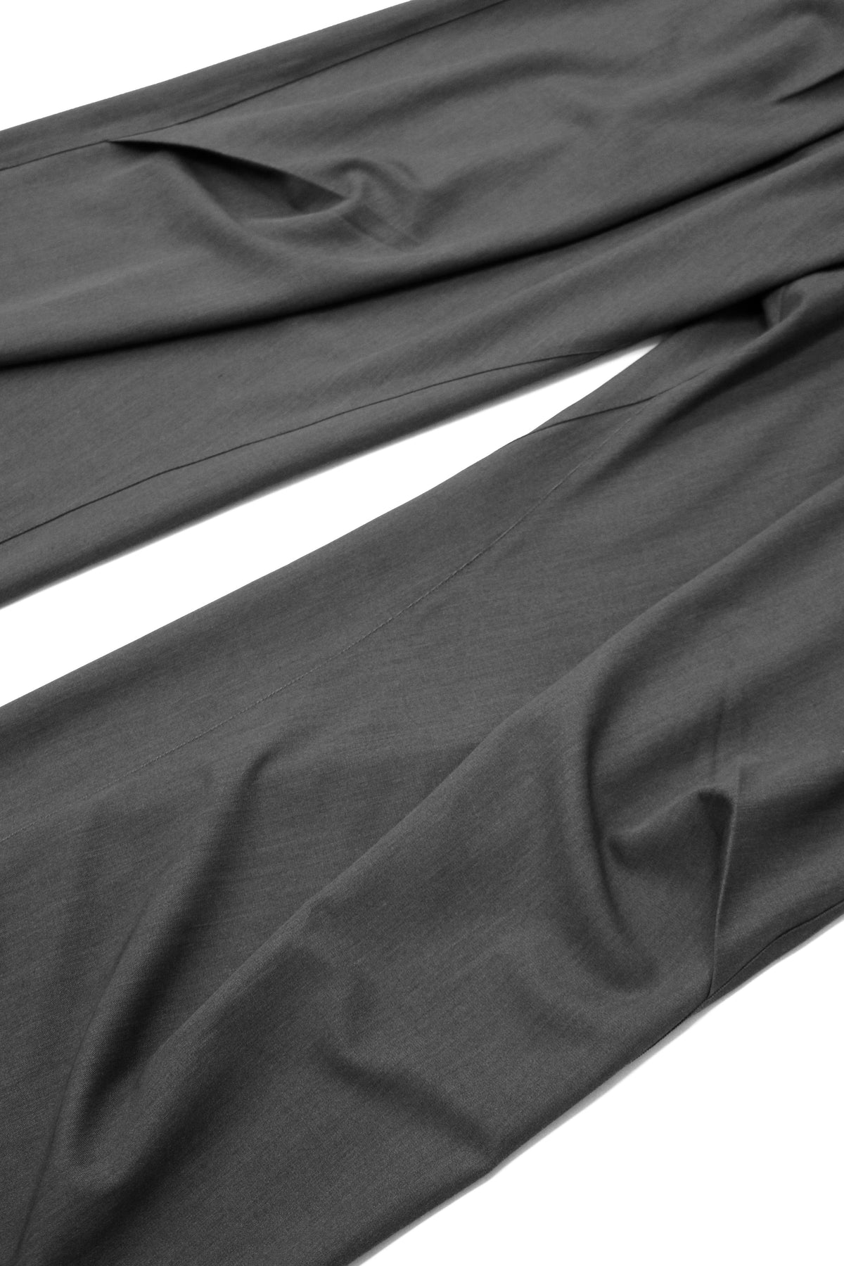 RELABEL Wool-Blend Pleated Draped Wide-Leg Pants Gray
