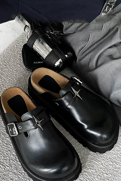 Chunky Star Buckle Clog Sandals - EU Only