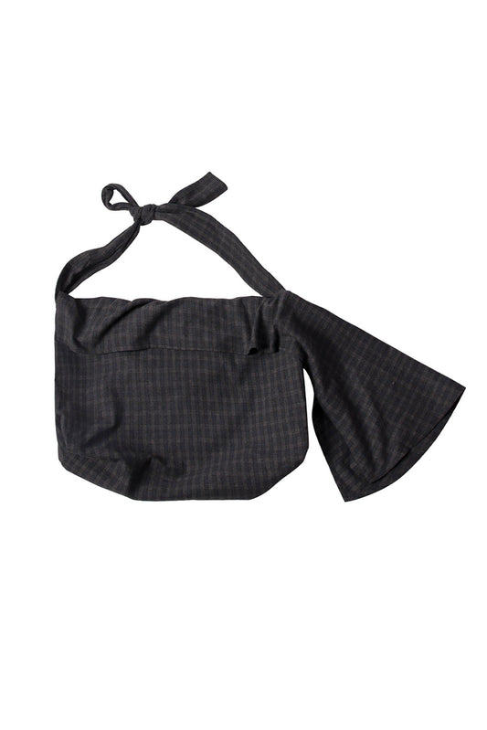 RELABEL Plaid Wool-Blended Knot Handle Hobo Bag