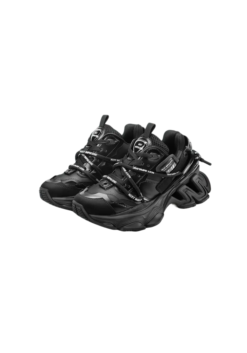 Black Impulse Layered Dad Sneakers