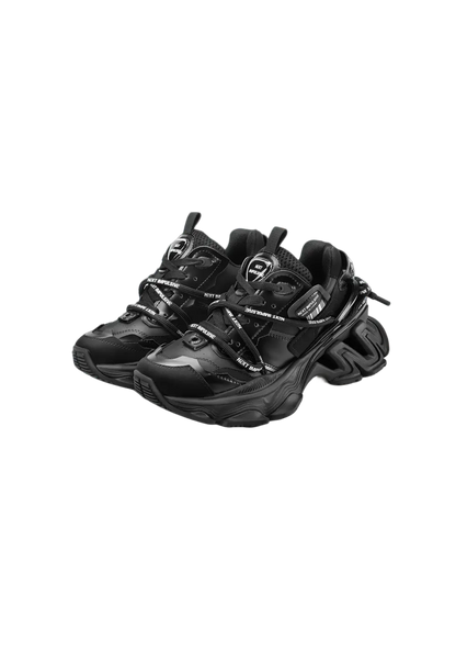 Black Impulse Layered Dad Sneakers