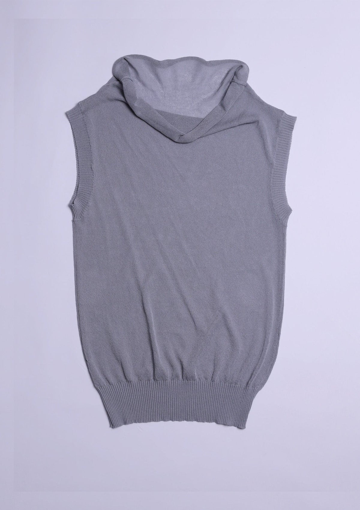 KADAKADA Retro Cowl-Neck Knited Sleeveless T-Shirt